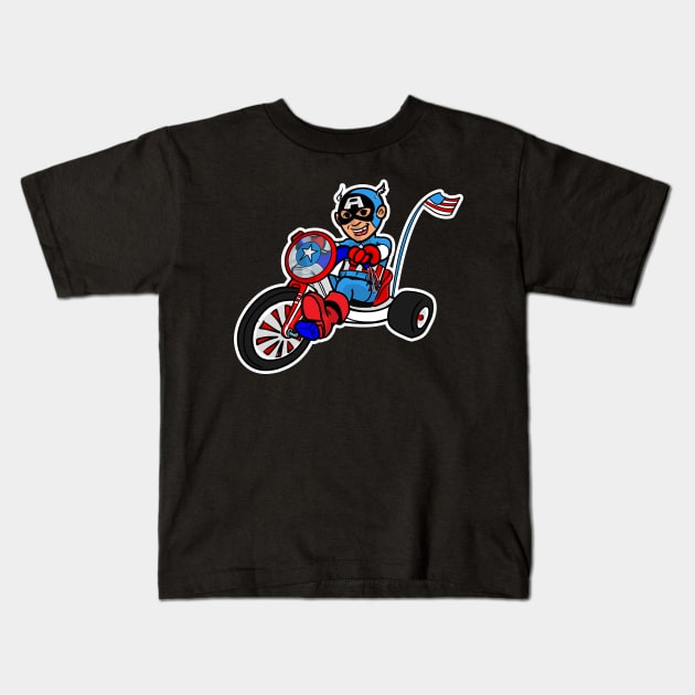 BIg Wheel Cap Kids T-Shirt by AlanSchell76